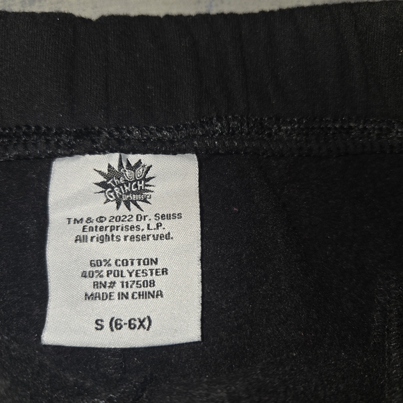 Kids Black Grinch Sweatpants - Picture 3 of 3